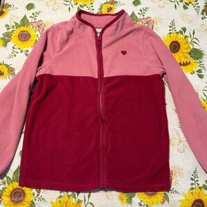 Like New Pink and Red Kids Fleece Jacket